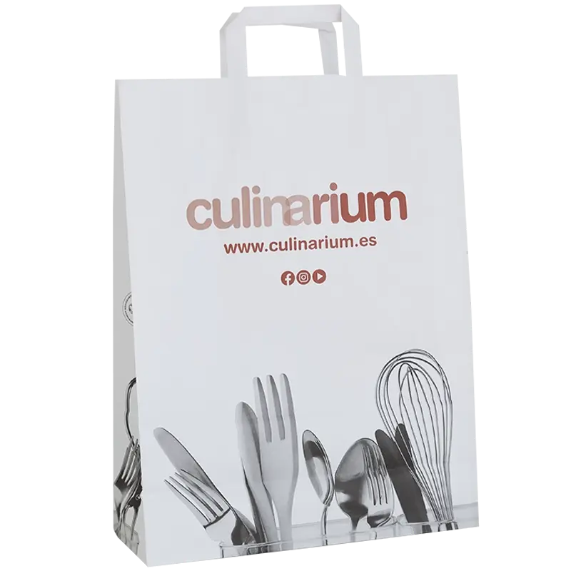 bolsa de papel con asa plana persnolaizada culinarium por castelpack