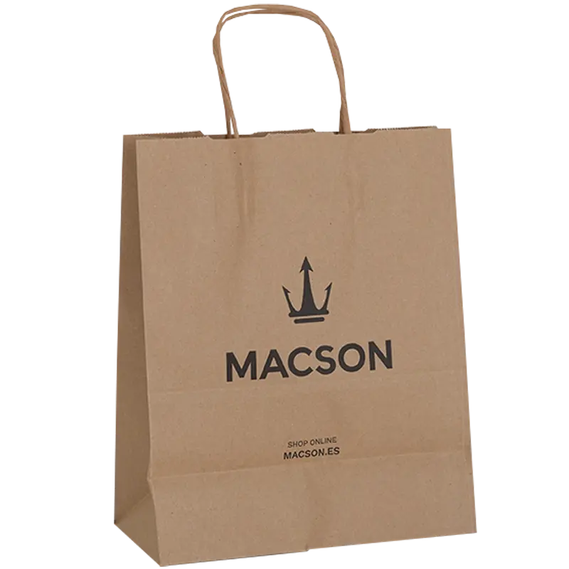 bolsa de papel con asas rizadas personlaizada macson por castelpack