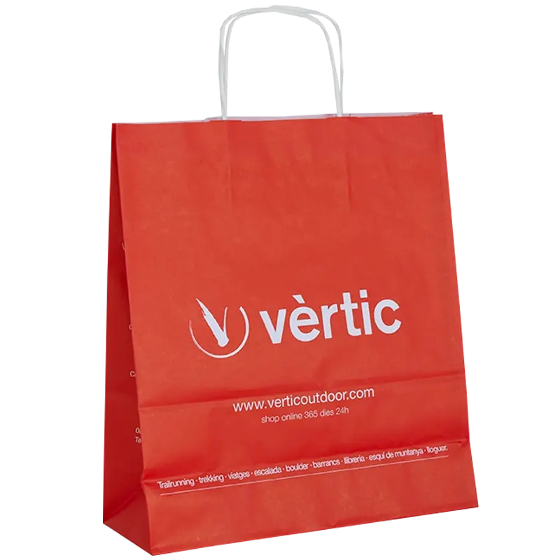 bolsa de papel con asa rizda personalizada vèrtic por castelpack