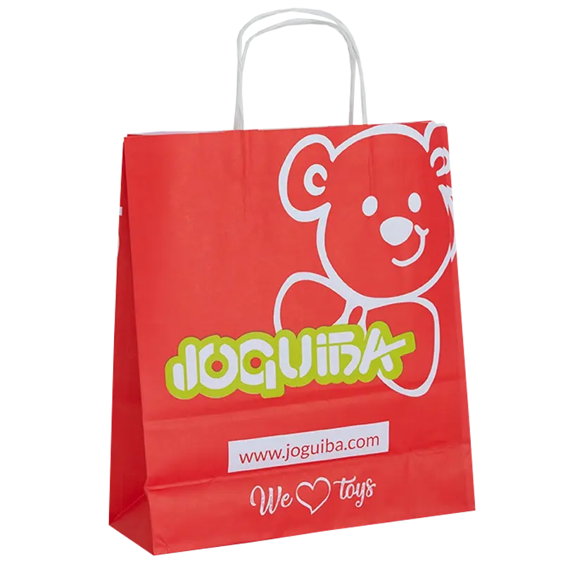 bolsa de papel con asa rizada personalizada joguiba por castelpack